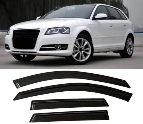 ZXBL Deflectores de Viento para Audi A3 (8P) 4-Doors 2004-2012, Cortavientos Ventana Deflectors Ventanilla Protector de Lluvia Ventana Accesorios Coche