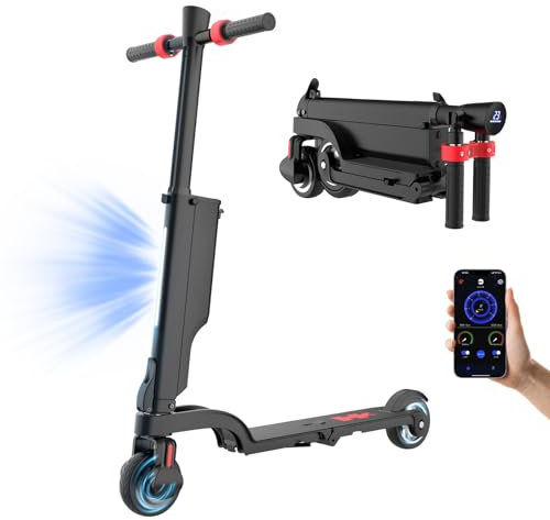 HX X6 Monopattino Elettrico Adulto con Batteria Rimovibile, Motore da 350W, Electric Scooter Pieghevole, Velocità Fino a 25km/h, Monopattini Elettrici con Display LED con Funzione APP, Doppia Frenata