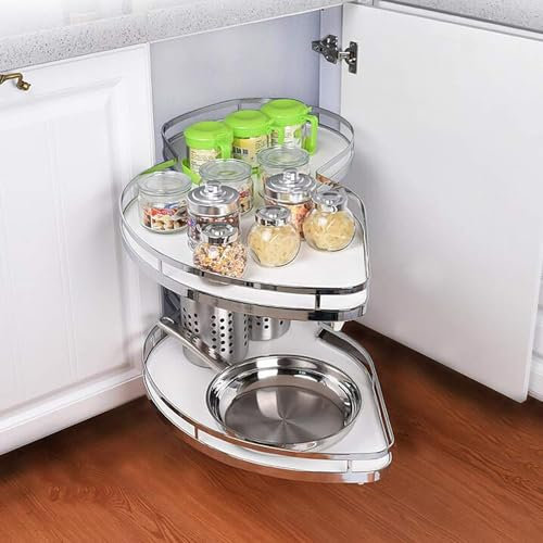 Eckschrank mit Wasserfall-Spüle, 2 Ebenen, ausziehbare Ablage für 900 mm Küchenschränke, ideal für Speisekammer und Badezimmer (rechts offen)
