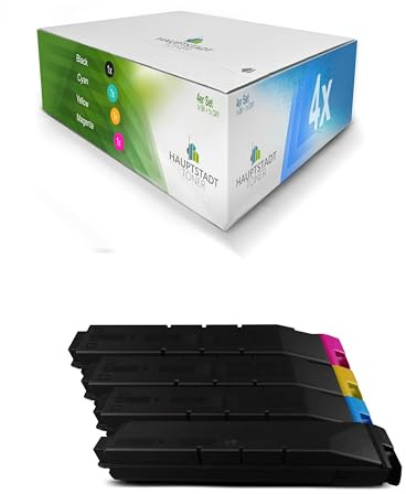 HAUPTSTADT TONER DarkSerie XXL Toner im Set 4X kompatibel für Kyocera TASKalfa 306ci 307ci ersetzt TK-5195