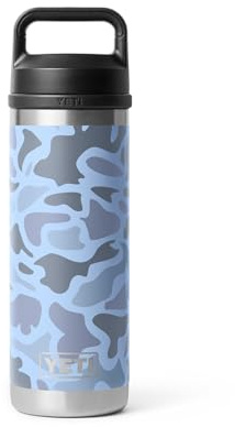 YETI Rambler 18 oz Bottle, Vacuum Insulated, Leakproof, Stainless Steel with Chug Cap, Blue Camo