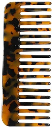 Tortoise Shell Comb No Handle De-Tangler Handmade Saw-Cut Polished | Antistatic Marbled Untangler Travel Pocket Polished for Women Thick Curly Wavy Long Wet Dry Hair Everyday Care Comb