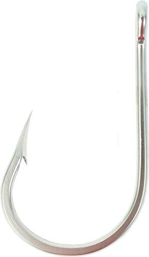 Mustad 7691S Big Game Southern and Tuna Stainless Steel Forged Fishing Hook | Fish Hook Tackle Equipment | Tapered Ring Knife Point, [Size 10/0, Pack of 10]