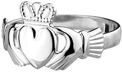 Claddagh Ring. Irischer Freundschaftsring. Sterling Silber Größe 59