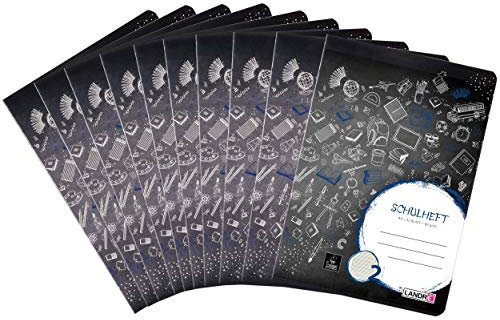 Landré Schulheft A4, 32 Blatt, Lineatur 2, liniert, 10 Stück