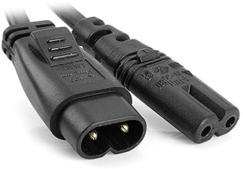 Cablecc Câble adaptateur secteur IEC 60320 C8 vers prise C7 mâle vers femelle 30 cm