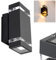Außen-Wandleuchte Edevik 2-flammig - Alu Wandlampe in Schwarz - stylische Fassadenlampe mit Up and Down Effekt - Wandlampe für die Terrasse - Veranda - Hof-Lampe Grau