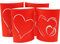 com-four® 4X LED Deko Licht, Papierlaternen mit Herzmotiv in rot, 20 x 13,5 cm (04 Stück - Herz)