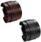 JewelryWe Schmuck 2pcs Herren Lederarmband, Breit Leder Echtleder Armband Armreif Manschette Armband verstellbaren 6.5-8.5 Zoll Punk Biker Rock, schwarz braun