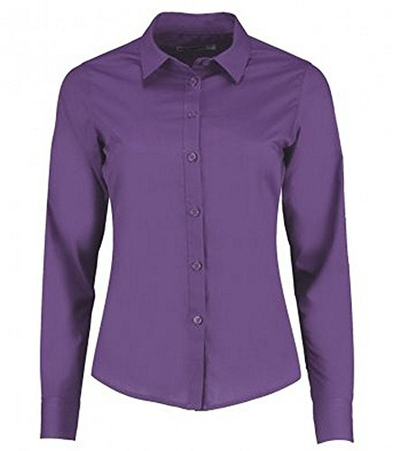 Kustom Kit Womens/Ladies Long Sleeve Tailored Poplin Shirt (22) (Purple)