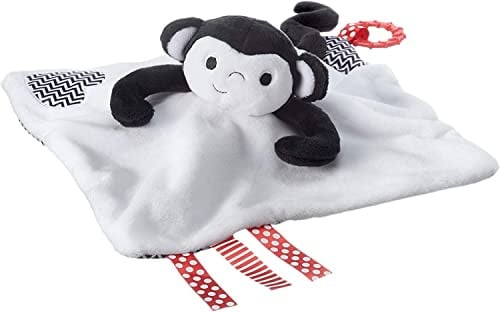 Tommee Tippee Schmusetuch Tierfigur aus Plüsch, Marco Affe, ab 0+ Monaten, schwarz, weiß, rot