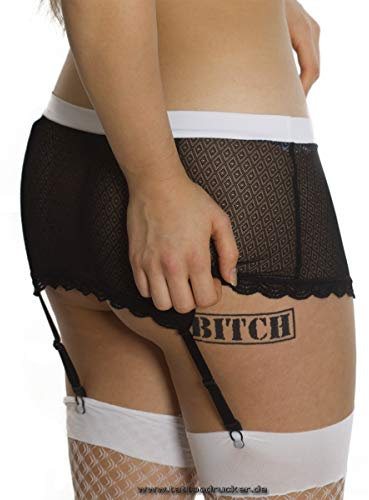 5 x Großes Stempel Bitch Tattoo Schriftzug in schwarz - Sexy Kinky Tattoo (5)