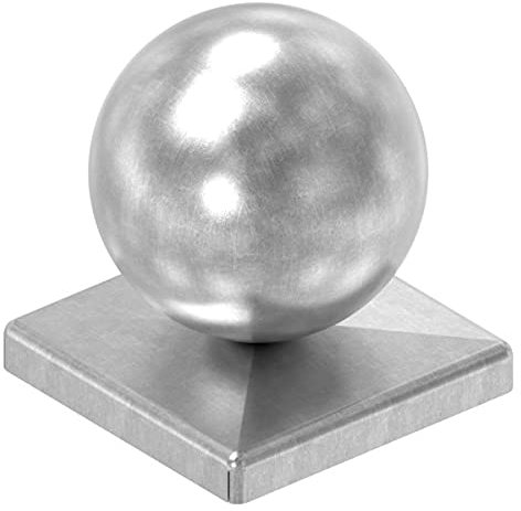 Fenau | Pfeilerbedecker/Pfosten-Kappe für Quadratrohr | 60x60 mm | mit Kugel Ø 60 mm | Stahl (Roh) S235JR
