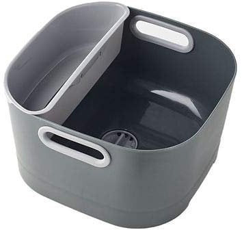 lakeland Clever Portable Washing Up Bowl with Knife Drainer 31.5cm x 30.5cm x 17.5cm Large Capacity