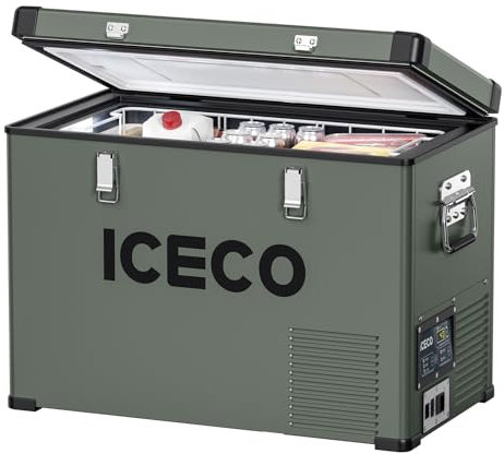 Réfrigérateur portable ICECO VL série 12 V avec compresseur Secop, réfrigérant compact en platine 45/60 litres, DC 12/24 V, CA 100-120 V, 0°F à 50 °F, pour camping-car, camion, bateau, camionnette