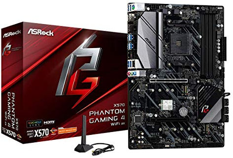 ASRock Scheda madre X570 Phantom Gaming 4 WIFI AX AM4 AMD X570 SATA 6Gb/s ATX AMD