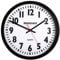 Ravencourt Quartz Analogue Clock ¦ For Schools, Hospitals, Offices And Homes ¦ High Contrast Numbers ¦ Battery Powered ¦ Black Rim With White Face ¦ Medium Large - 35cm face