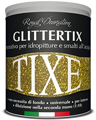 TIXE Glittertix Additivo Glitter per Pittura – Effetto Luminoso e Brillante per Superfici Decorate, Argento 75 ml