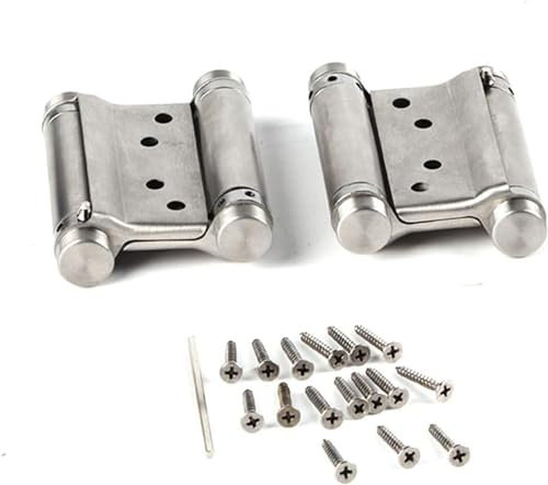 Baverta Charnière de Porte Saloon,2Pcs 3inch Charnières À Ressort à Double Action en Acier Inoxydable Portes Battante Charnière Fermeture Automatique pour Saloon Café Bar Pub Comptoir