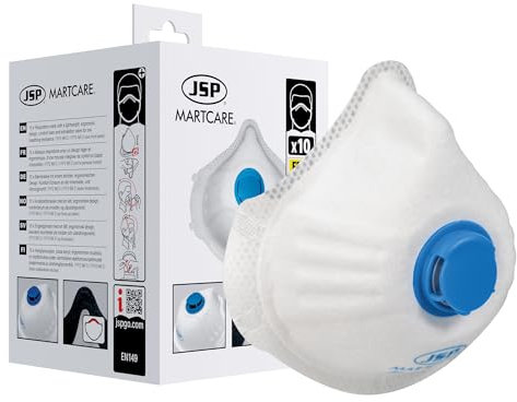 JSP Martcare Disposable Moulded Mask FFP3 Valved (M32) Box of 10
