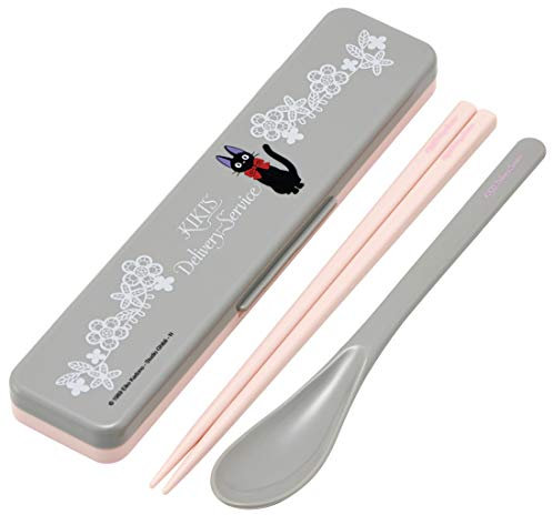 Skater CCS3SAAG Ghibli Chopsticks & Spoon Set, Silver Ion Ag+ Antibacterial, Kiki's Delivery Service, Ghibli, Made in Japan, 7.1 inches (18 cm)