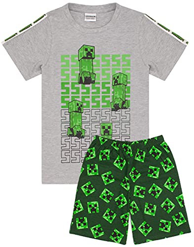 Minecraft Pyjamas Jungen 4 Design Optionen Kinder Top Shorts Gamer PJS 8-9 Jahre