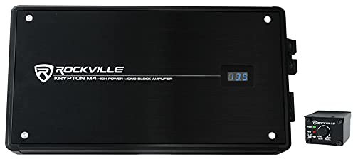 Rockville Krypton M4 6000w Peak/1500w RMS Mono 1 Ohm Car Amplifier Amp+Remote