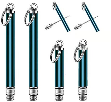 4 Pieces Reusable Titanium toothpicks with Protective Holder, Mini Metal toothpicks, Stainless Steel Portable Toothpick, Household Outdoor Metal Toothpick (2 Long & 2 Short，Blue)