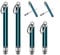 4 Pieces Reusable Titanium toothpicks with Protective Holder, Mini Metal toothpicks, Stainless Steel Portable Toothpick, Household Outdoor Metal Toothpick (2 Long & 2 Short，Blue)