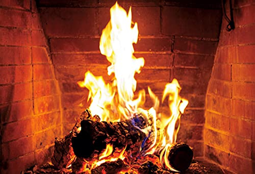 Renaiss 2.2x1.5m Kamin Flammen Feuer Fotografie Hintergrund Winter Weihnachten Brennende Brennholz Hintergrund Dekorationen Party Dekoration Kind Erwachsene Portrait Schießen Vinyl Studio Requisiten