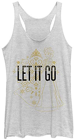 Disney D bardeur dos nageur pour femme La Reine des Neiges Let Go Line Tri-Blend, Blanc chin ., XL