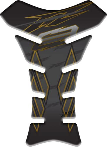 Tankpad Aufkleber Tankpad Harz, 3D-Effekt, kompatibel mit Yamaha Fz8 Fz8n Fz8s Fazer (Gold)