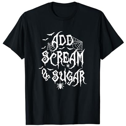 Lustiges Halloween-Kostüm, fügen Sie Schrei und Zucker Spinnennetz Fledermä T-Shirt