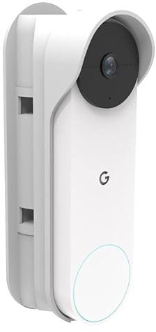 Anti-Theft Google Nest Doorbell Doorbell Door Holder, No-Drill Mounting Bracket for Google Nest Doorbell Cover Holder Not Block Doorbell (White) A371
