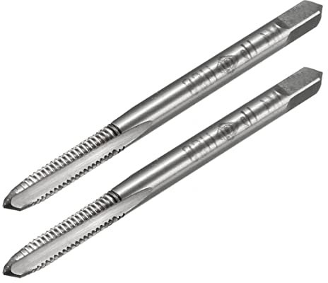 PATIKIL M4 x 0.7 Filetto Fresatura Maschiatura, 2pz Metrico Macchina Maschi H2 Alta Velocità Acciaio Non Rivestito Scanalature Dritti