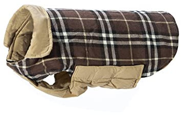 LYCICILI hundemantel Hunde-Baumwolljacke im Karierten Stil, kleine, mittlere und große Hunde-Baumwolljacke, warme und atmungsaktive Karierte Baumwolljacke im Winter (Color : D, Size : L)