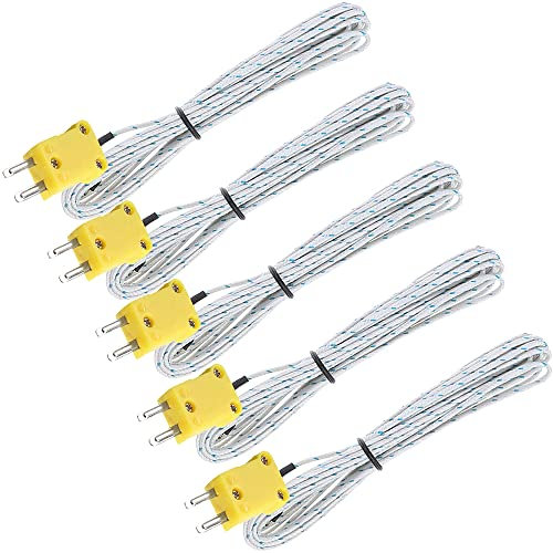 Litensh 5PCS K Tipo -50-400C Sonda termocoppia sensore di Temperatura 3 Metro Termocoppia K Tipo Connettore Filo Misura Gamma