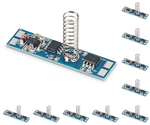 ZOREI Dimmer Touch LED per Profilato Alluminio, Con Memoria Anche Dopo Interruzione Corrente, 12V 24V 4A, Dimensione 40X10X2mm (10)