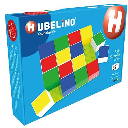 Hubelino Knobelspiel #410238 Farb-Sudoku für Kinder ab 5 Jahren, kompatibel mit Bausteinen Anderer Hersteller