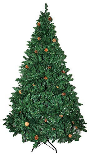 Weihnachtsbaum mit LED Beleuchtung IP44 / 8 Modi Fernbedienung / 6 Std. Timer/Speicher Funktion Christbaum Tannenbaum Klappsystem (Grün, 210cm)