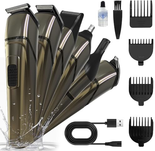Sejoy Herren Haartrimmer Körperhaartrimmer für Männer Elektrischer Schnurloses Barttrimm-Set mit Standing Charging Dock USB Wiederaufladbar, für Schnurrbart Körper Gesicht Nase Ohr Haarschneiden mit