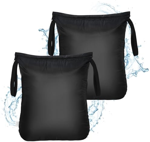 aceyoon Wetbag 40 cm x 50 cm, 2 Stück Doppelgriff Nasstasche Schwimmenbad mit Reißverschluss Wasserdichte Nassbeutel Sport Wiederverwendbar Wet Bag Schwimmsachen Schmutzige Kleidung Tasche