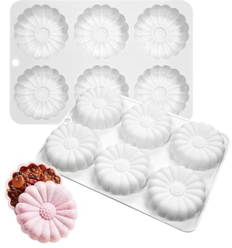 TUKE Silicone Chocolate Candy Molds Non-stick Daisy Flower Silicone Baking Mold BPA Free, Gummy Molds Silicone Candy Mold For Chocolate Cake Jelly Pudding Handmade Soap Mould (Daisy Flower L)