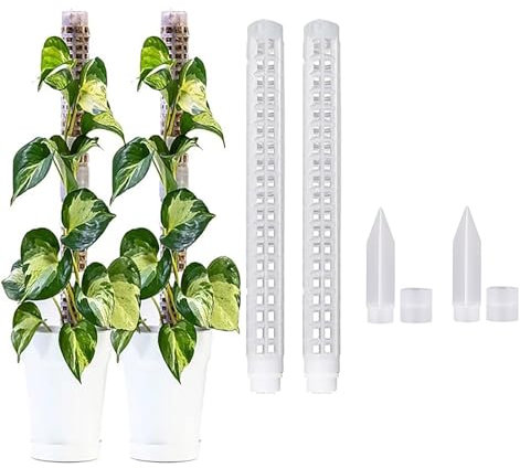 Poste de musgo para plantas trepadoras, 14.5 pulgadas, 2/4 unidades, bastones de musgo de fibra de coco, soporte para plantas, postes de fibra de coco para plantas en maceta, potos, filodendro (4)