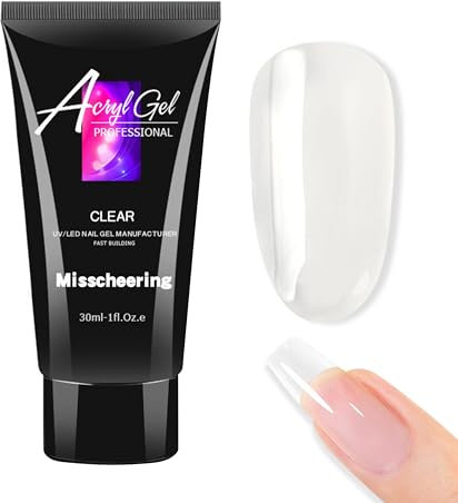 MrCuvaryas Weiß Poly Nägel Gel 30ml, Transparent Quick Extension Building Acrylic Gel-Nagelverlängerung, Nagelverlängerungsgel für Nagelverlängerung Nail Art Maniküre Gelnägel Anfänger Profis Salon