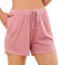 Wikoan Pantaloncini Donna, Cotone Morbido e Confortevole Estivi Pantaloni di Pigiama Donna Corti per Dormire con Tasche e Coulisse Rosa,M
