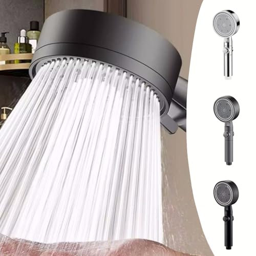 Pommeau de douche Haute Pression à économie D'eau 8 types de jet pour bain et spa Pommeau Douche Anti Calcaire, Douchette à Haute Pression Shower Head de Massage (B)