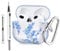 VISOOM Airpods 3 Hülle, Transparent Weiche TPU-Schutzhülle Kompatibel mit AirPods 3rd Generation Wireless Charging Case mit Schlüsselbund (Blue Flower)