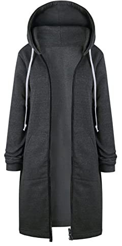 Mantel Damen, Steppmantel Damen Lang Winter Sale, Jacke Damen Langen Sweatjacke Herbstjacke Mit Kapuze Sweatshirt Kapuzenjacke Herbst Winter Langarm Hoodies Mantel Femboy Hoodie