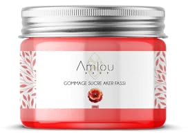 Gommage Sucre Exfoliant Corps Naturel 200g – Aker Fassi & fleur d'oranger, Élimine Peaux Mortes, Peau Éclatante & Lisse – Soin Hammam Marocain, Tous Types de Peau - Amlou Shop